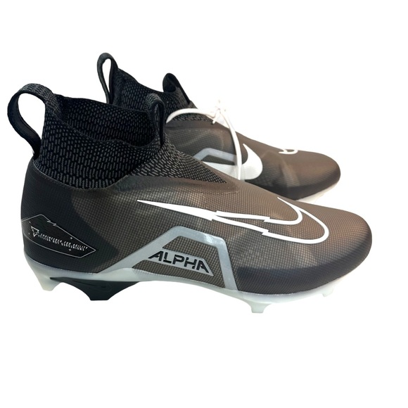 Nike Alpha Menace Elite 3 Football Cleats Men's Size:16 In Black/White/Iron Grey - Picture 3 of 16